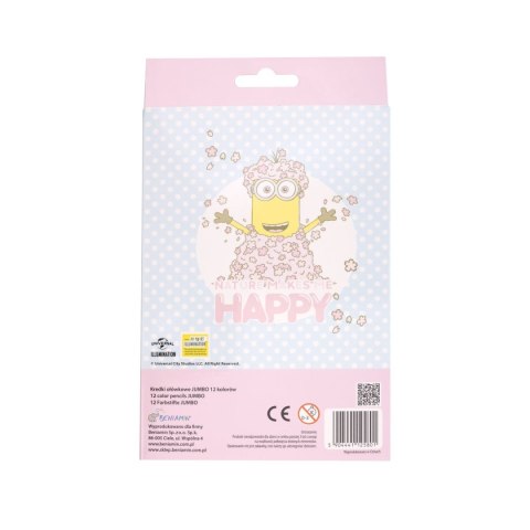 Kredki ołówkowe Minionki Jumbo 12 kol. Beniamin Kredki ołówkowe Minionki Jumbo 12 kol. Beniamin