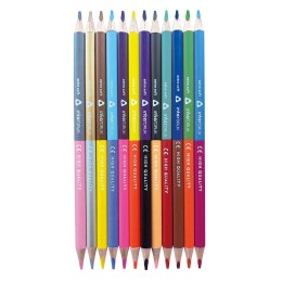 Kredki ołówkowe z temperówką 12/24 Interdruk (dustronne)