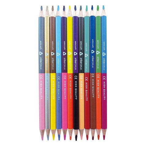 Kredki ołówkowe z temperówką 12/24 Interdruk (dustronne)