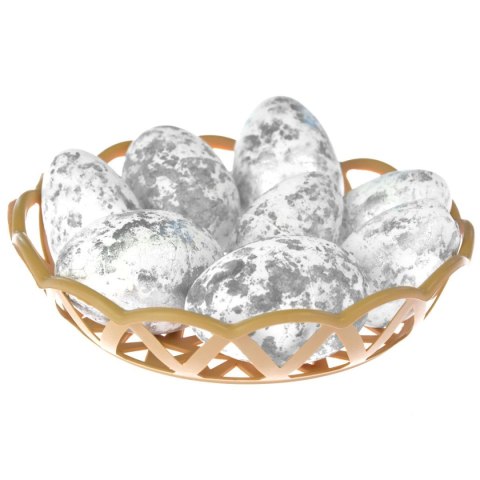 Ozdoba wielkanocna pisanki złocone w koszyczku 8 kpl. Arpex (YP3562)