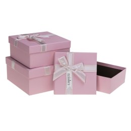 Pudełko na prezent PUG-24106-KW Pink set 3 pcs Rozette (5907354138029)