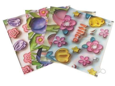 Teczka plastikowa na suwak w kwiaty A4 mix [mm:] 210x297 Adar (601666)