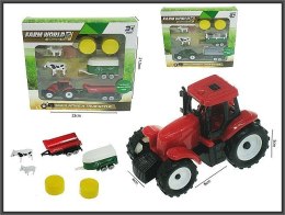 Traktor 16cm 2 przyczepy + akcesoria Hipo (H13607)