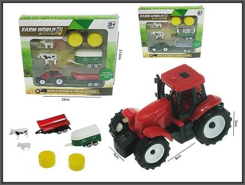 Traktor 16cm 2 przyczepy + akcesoria Hipo (H13607) Traktor 16cm 2 przyczepy + akcesoria Hipo (H13607)