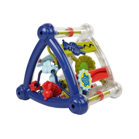 Zabawka edukacyjna Kolorowa Kostka Edukacyjna Grzechotka Kształty Lusterko Dla Niemowląt Biało- Niebieska Lean (8480)