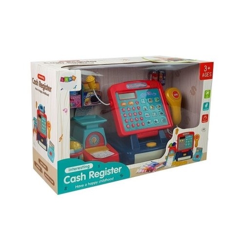 Zabawka edukacyjna Kolorowa Kostka Edukacyjna Grzechotka Kształty Lusterko Dla Niemowląt Biało- Niebieska Lean (8480)