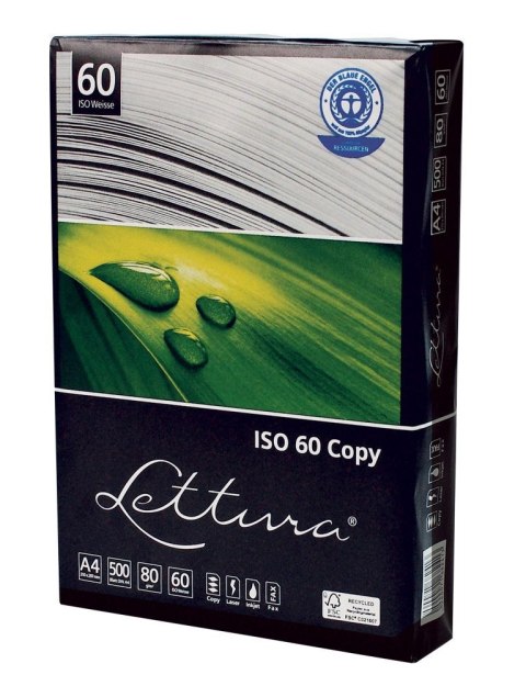 Papier ksero ekologiczny A4 biały 500k. 80g Lettura (xba4lett80gISO60) Papier ksero ekologiczny A4 biały 500k. 80g Lettura (xba4lett80gISO60)