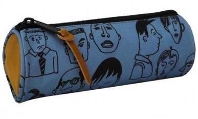 Piórnik niebieski twarze Incood