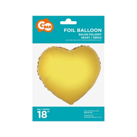 Balon foliowy serce złote 18 18cal Godan (FG-S36ZL) Balon foliowy serce złote 18 18cal Godan (FG-S36ZL)