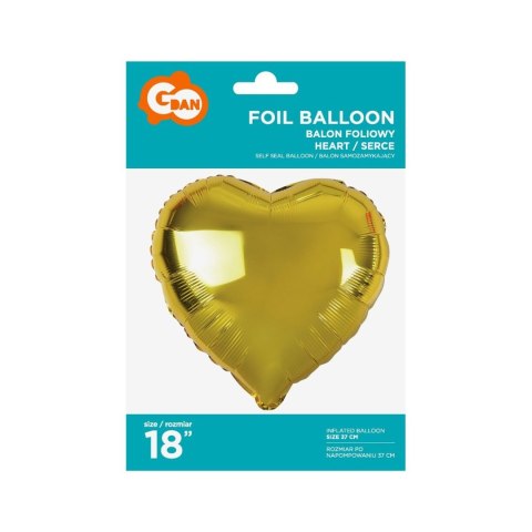 Balon foliowy serce złote 18 18cal Godan (FG-S36ZL) Balon foliowy serce złote 18 18cal Godan (FG-S36ZL)