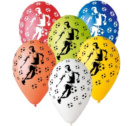 Balon gumowy PREMIUM PIŁKARZE 5 szt mix 300mm 12cal (GS110/P152) Balon gumowy PREMIUM PIŁKARZE 5 szt mix 300mm 12cal (GS110/P152)