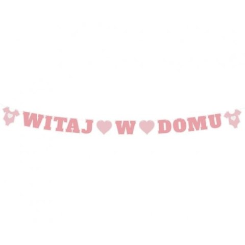 Girlanda Witaj w domu różowa 280cm Godan (RV-GWDR) Girlanda Witaj w domu różowa 280cm Godan (RV-GWDR)
