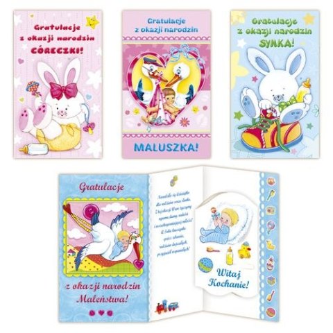 Kartka składana Gratulacje narodziny dziecka DL Merigraf (5902221809125)
