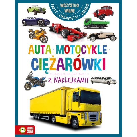 Książeczka edukacyjna Wszystko wiem! Auta, motocykle, ciężarówki Zielona Sowa Książeczka edukacyjna Wszystko wiem! Auta, motocykle, ciężarówki Zielona Sowa