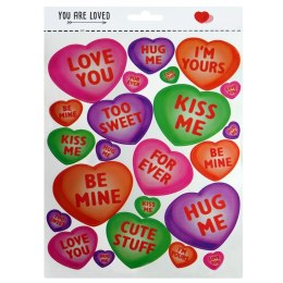 Naklejka (nalepka) kolorowe serduszka z napisami Arpex (WA9876)