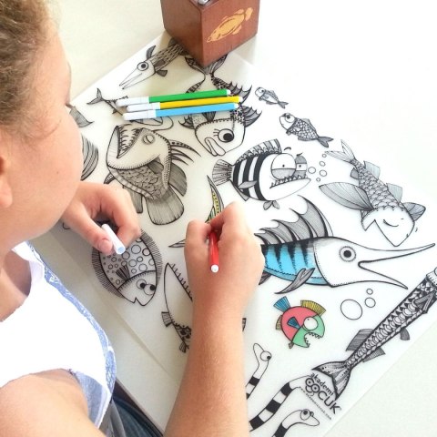 Podkład na biurko FUNNY MAT TRANSPARENT PIRANIE SFU1007 polipropylen PP [mm:] 335x480 Strigo (8681378310079)