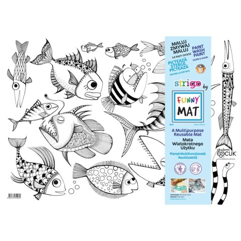 Podkład na biurko FUNNY MAT TRANSPARENT PIRANIE SFU1007 polipropylen PP [mm:] 335x480 Strigo (8681378310079)