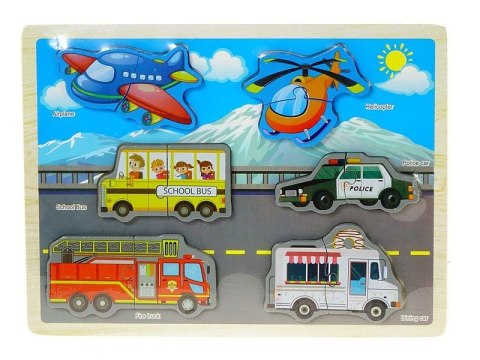 Układanka puzzle, drewniane, pojazdy Adar (570191)
