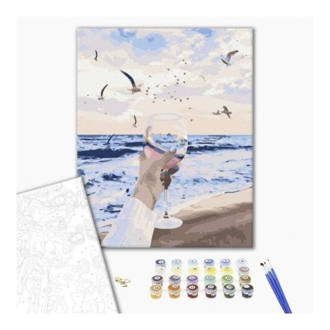 Zestaw kreatywny Malowanie Po Numerach 40x50 cm morze w szklance Brushme (BR-BS52416)