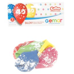 Balon gumowy Z NADRUKIEM 5 szt mix 12cal Godan (GS110/40)