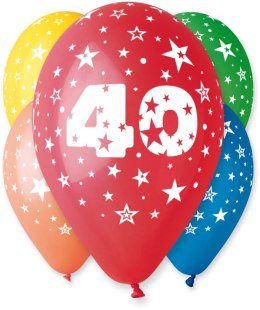 Balon gumowy Z NADRUKIEM 5 szt mix 12cal Godan (GS110/40)