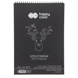 Blok artystyczny szkicownik czarny A4 220g 20k Happy Color (HA 3822 2030-C20)