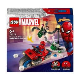 Klocki konstrukcyjne Super Heroes Pościg na motocyklu: Spider-Man vs. Doc Ock Lego (76275)
