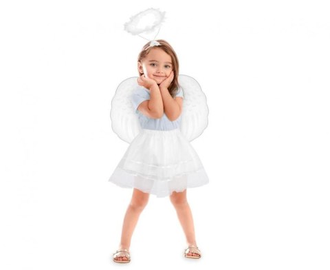 Kostium dla dzieci Aniołek (spódniczka z tasiemkami, skrzydła, aureolka) Godan (NP-ANI2)