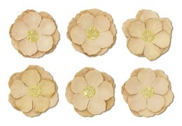 Ozdoba papierowa kwiaty samoprzylepne clematis beżowe Galeria Papieru (252013)