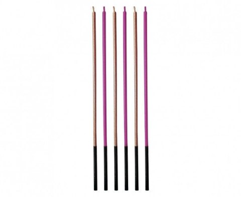 Świeczka urodzinowa metaliczne, róż/złoty róż, 3x3x170mm, 6szt. Godan (7C-SMZR)