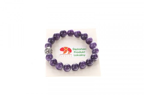 Bransoletka bransoletka jadeit górski szaro-fioletowy 10mm Mol