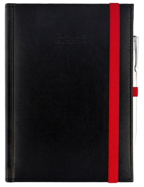 Kalendarz nauczyciela książkowy (terminarz) CZARNY NEBRASKA Z GUMKĄ A5 Wydawnictwo Wokół Nas (A5TN070B-)