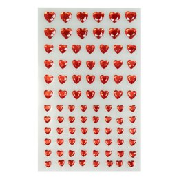 Kryształki Serduszka samoprzylepne (84 szt.) czerwone Arpex (WA8922)