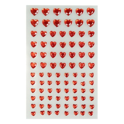Kryształki Serduszka samoprzylepne (84 szt.) czerwone Arpex (WA8922)