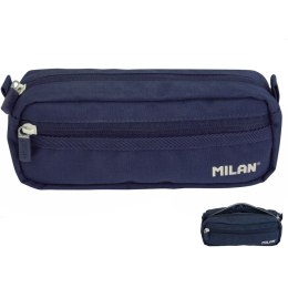 Piórnik kwadrat 2 suwaki 1918 niebieski Milan (081148SNCB)