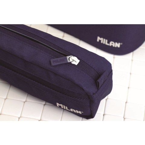 Piórnik kwadrat 2 suwaki 1918 niebieski Milan (081148SNCB)