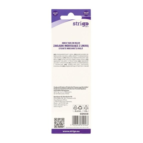 Zakładki indeksujące łapki 12X44MM 10 KOL 5905658810566 [mm:] 12x44 Strigo (SSN038)