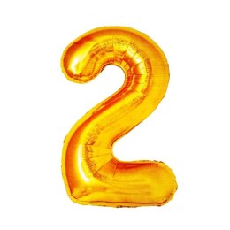 Balon foliowy cyfra 2 złota 82cm Go Party (BCF-955-2)