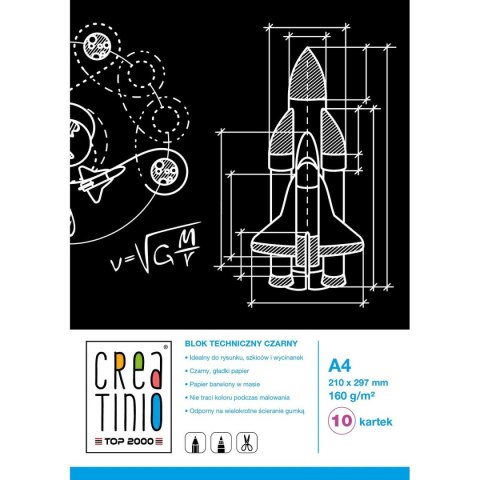 Blok techniczny Creatinio A4 czarny 160gg 10k Top 2000 (400079853)