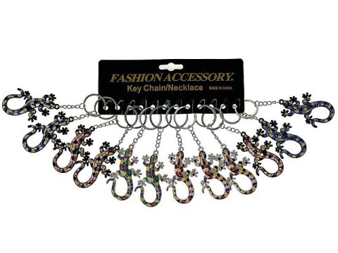 Brelok metalowy - jaszczurka, karta 12szt. Adar (603943)