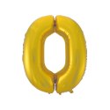 Balon foliowy złoty matowy cyfra 0 45 cali 45cal Godan (hs-c45zmo)