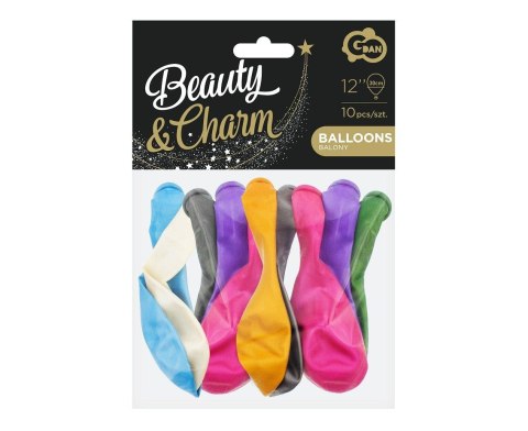 Balon gumowy Beauty&Charm metaliki mix 10szt. mix 12cal Godan (CB-1MMX)