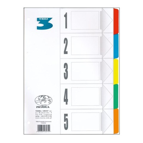 Przekładka czysta A4 mix 5k Tres (PLA4-5KOLOR) Przekładka czysta A4 mix 5k Tres (PLA4-5KOLOR)