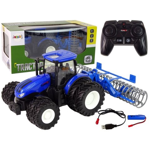 Traktor Zdalnie Sterowany 1:24 Niebieski Agregat Talerzowy Metal Lean (13346) Traktor Zdalnie Sterowany 1:24 Niebieski Agregat Talerzowy Metal Lean (13346)