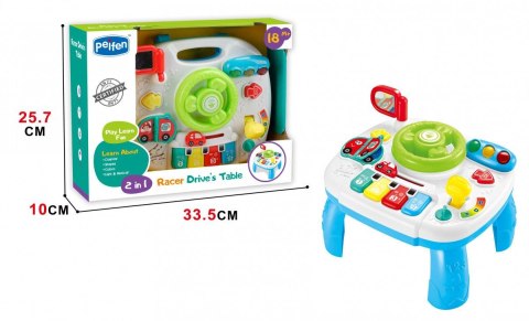 Zabawka edukacyjna Panel Stolik Interaktywny Edukacyjny Kierownica 2w1 Światła Dźwięki Lean (22868)