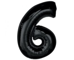 Balon foliowy Smart, cyfra 6, czarna, 92 cm Godan (CH-S9C6)