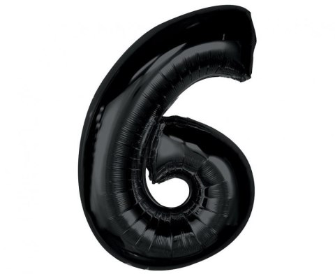 Balon foliowy Smart, cyfra 6, czarna, 92 cm Godan (CH-S9C6) Balon foliowy Smart, cyfra 6, czarna, 92 cm Godan (CH-S9C6)