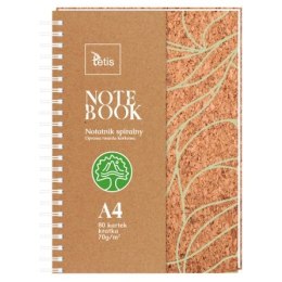 Kołozeszyt (kołonotatnik) A4 oprawa korkowa 5903242103407 A4 80k. 70g krata Tetis (KB050-KA4)