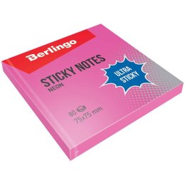 Notes samoprzylepny (karteczki) różowy 80k [mm:] 75x75 Berlingo (270278)