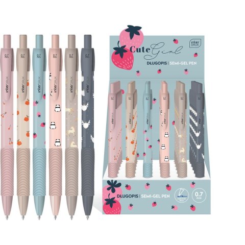 Długopis 0,7 mm 5902277325860 wkład niebieski 0,7mm Interdruk (CUTE GIRL)